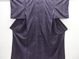 縞模様織り出し本場結城紬100亀甲着物(石下)